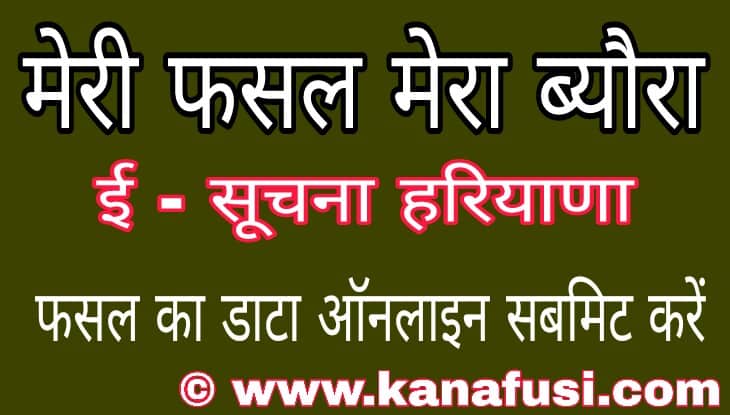 Meri Fasal Mera Byora Portal Haryana Full Information In Hindi