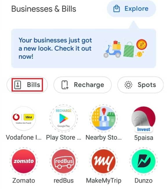 Google Pay Electricity Bill Section